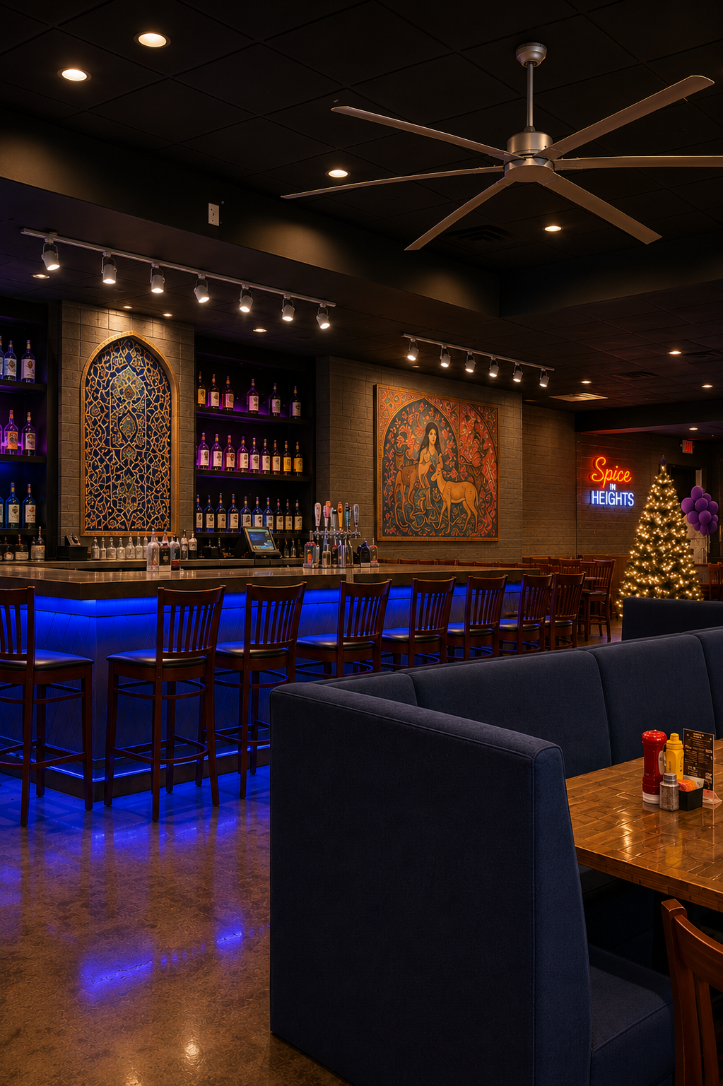 The bar at Spice in Heights